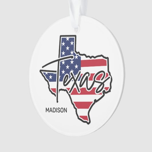 Aangepaste naam Texas Ornament (voorkant)
