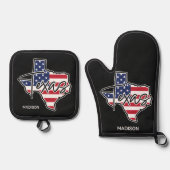 Aangepaste naam Texas Ovenwant & Pannenlap Set (Voorkant)