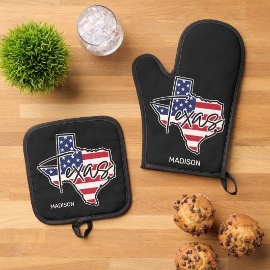 Aangepaste naam Texas Ovenwant & Pannenlap Set (Top down)