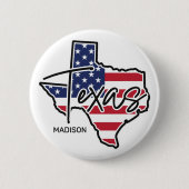 Aangepaste naam Texas Ronde Button 5,7 Cm (Voorkant)