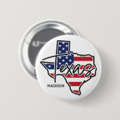 Aangepaste naam Texas Ronde Button 5,7 Cm (Voorkant /achterkant)