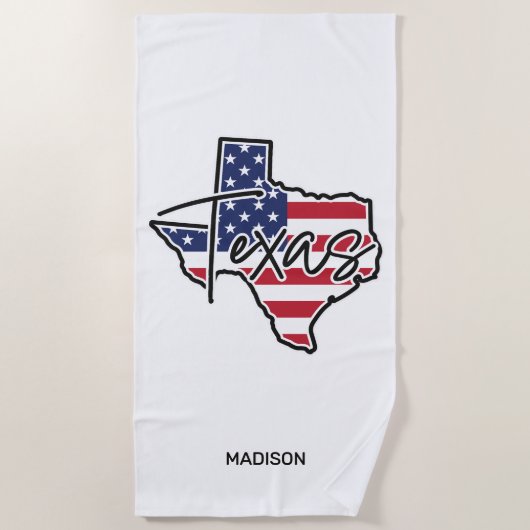 Aangepaste naam Texas Strandlaken (Voorkant)