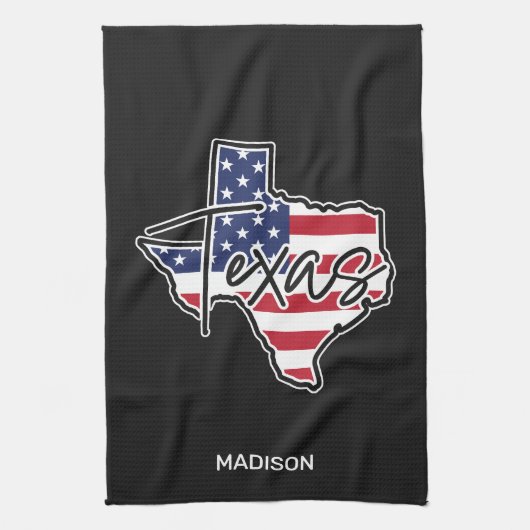 Aangepaste naam Texas Theedoek (Verticaal)