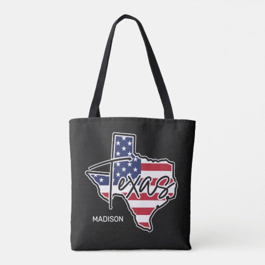 Aangepaste naam Texas Tote Bag (Achterkant)