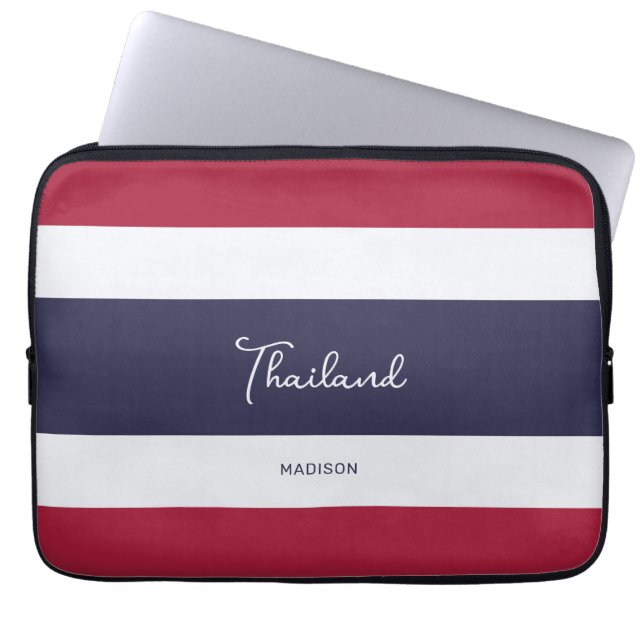 Aangepaste naam Thailand Kleuren Laptop Sleeve (Voorkant)