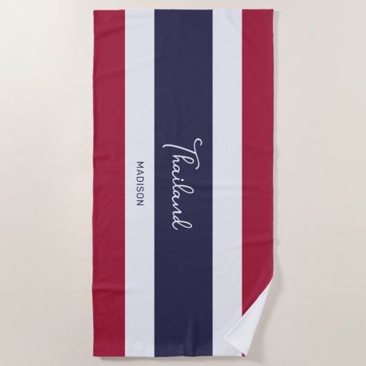 Aangepaste naam Thailand Kleuren Strandlaken (Voorkant)