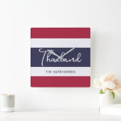 Aangepaste naam Thailand Kleuren Vierkante Klok (Huis)