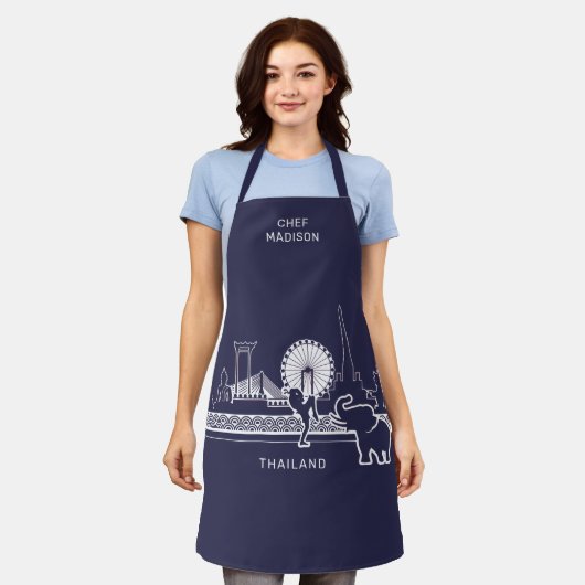 Aangepaste naam Thailand Schort (Gedragen)