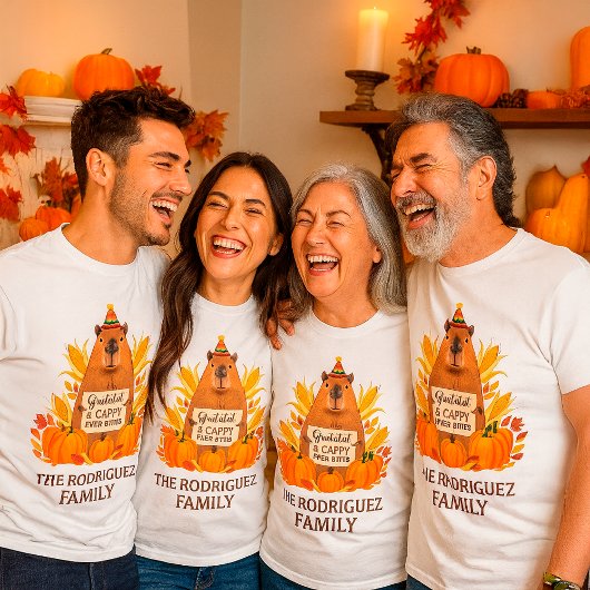 Aangepaste naam Thanksgiving Capybara Cappy Ever A T-shirt