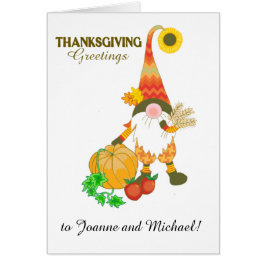 Aangepaste naam Thanksgiving Cute Gnome Pumpkin