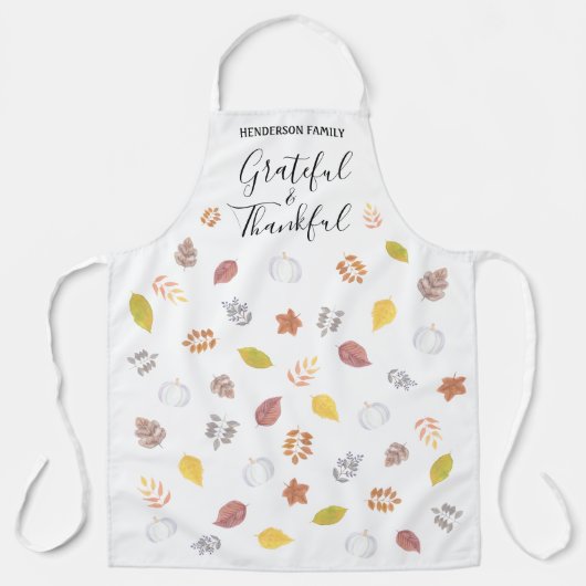 Aangepaste naam Thanksgiving Friendsgiving Bladere Schort (Voorkant)
