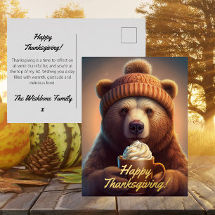 Aangepaste Naam Thanksgiving Herfst pompoen specer Folie Feestdagen Briefkaart