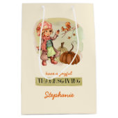 Aangepaste naam Thanksgiving Medium Cadeauzakje (Voorkant)