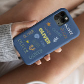 Aangepaste naam thema strand zeester Case-Mate iPhone case