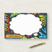 Aangepaste naam Think Bubble Fun Comic Book Post-it® Notes (Op bureau)
