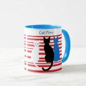 Aangepaste naam Three Cats Stripe Mok (Voorkant rechts)