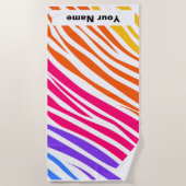 Aangepaste naam Tiger Animal Print Patroon zomer Strandlaken (Voorkant)