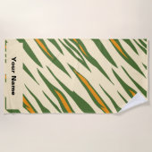 Aangepaste naam Tiger Animal Print Summer Beach To Strandlaken (Voorkant)