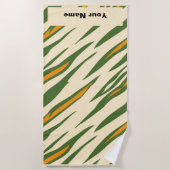 Aangepaste naam Tiger Animal Print Summer Beach To Strandlaken (Voorkant)