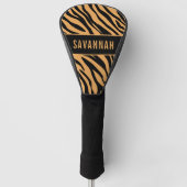 Aangepaste naam tijger - Dierlijk printpatroon - K Golfheadcover (Voorkant)
