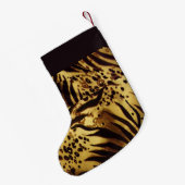 Aangepaste naam tijgerhuidafdruk kleine kerstsok (Achterkant (Hangend))