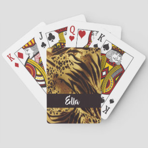 Aangepaste naam tijgerhuidafdruk pokerkaarten