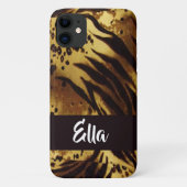 Aangepaste naam tijgervel afdrukken Case-Mate iPhone case (Achterkant)