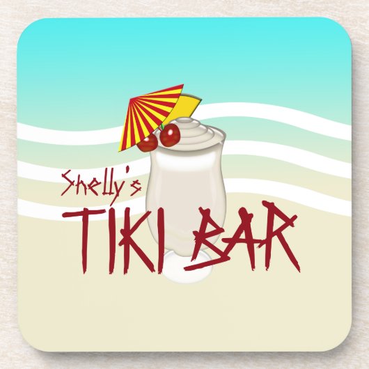 Aangepaste naam Tiki Bar Bier Onderzetter (Voorkant)