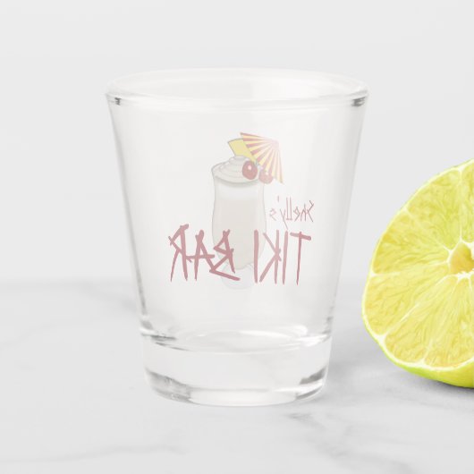 Aangepaste naam Tiki Bar Shot Glas (Achterkant)