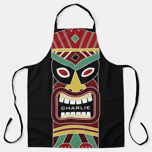 Aangepaste naam Tiki Mask Schort (Voorkant)