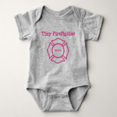 Aangepaste naam Tiny FireFighter Bodysuit (Voorkant)