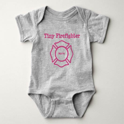Aangepaste naam Tiny FireFighter Bodysuit (Voorkant)
