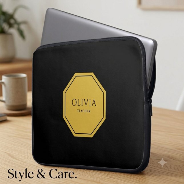 Aangepaste naam & titel 15" neopreen laptophoes laptop sleeve (Custom Name & Title 15 Neoprene Laptop Sleeve)