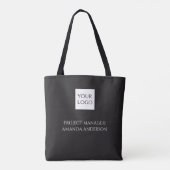 Aangepaste naam titel bedrijfslogo tote bag (Achterkant)