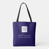 Aangepaste naam titel bedrijfslogo tote bag (Achterkant)