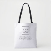 Aangepaste naam titel bedrijfslogo tote bag (Voorkant)