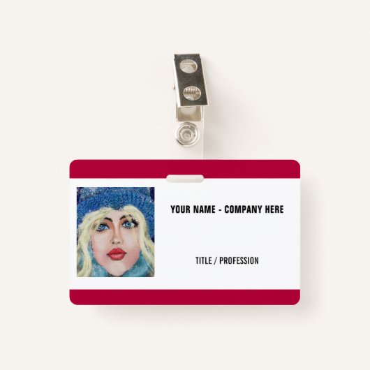 Aangepaste naam Titel Foto Logo Zakelijke badge (Voorkant met clip)