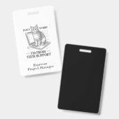 Aangepaste naam & titel Kat Tech Support Werk Badg Badge (Voor- en achterkant)