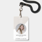 Aangepaste naam & titel l foto van werknemer badge (Voorzijde met lanyard)