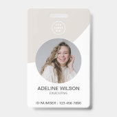 Aangepaste naam & titel l foto van werknemer badge (Voorzijde)