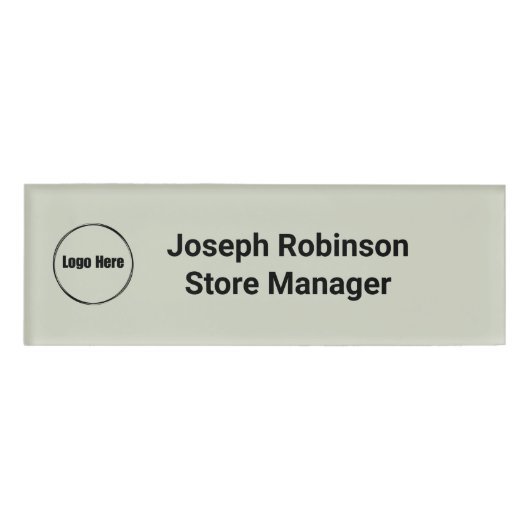 Aangepaste Naam Titel Logo White Sage Naambadge (Voorkant)