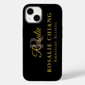 Aangepaste naam & titel met monogram Case-Mate iPhone case (Achterkant)