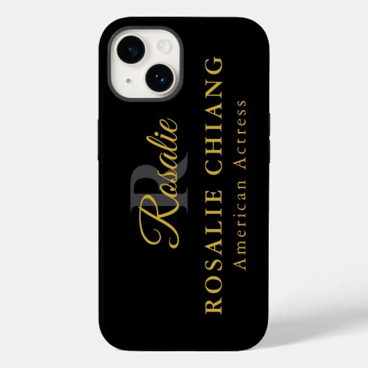 Aangepaste naam & titel met monogram Case-Mate iPhone case (Achterkant)