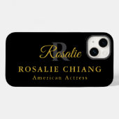 Aangepaste naam & titel met monogram Case-Mate iPhone case (Achterkant (horizontaal))