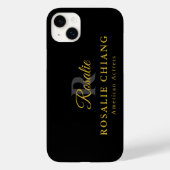 Aangepaste naam & titel met monogram Case-Mate iPhone case (Achterkant)