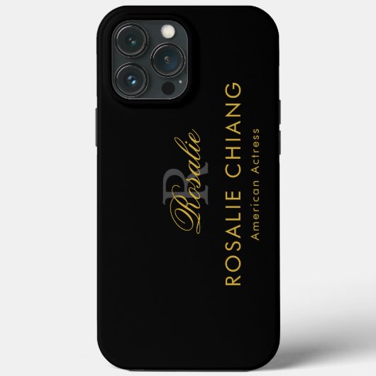 Aangepaste naam & titel met monogram Case-Mate iPhone case (Achterkant)