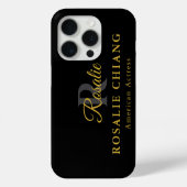 Aangepaste naam & titel met monogram Case-Mate iPhone case (Achterkant)