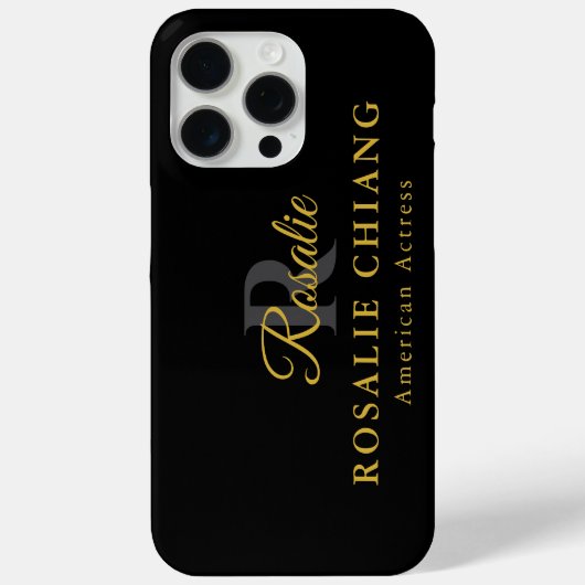 Aangepaste naam & titel met monogram Case-Mate iPhone case (Achterkant)