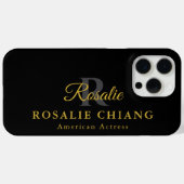 Aangepaste naam & titel met monogram Case-Mate iPhone case (Achterkant (horizontaal))