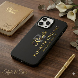 Aangepaste naam & titel met monogram iPhone 15 pro max hoesje